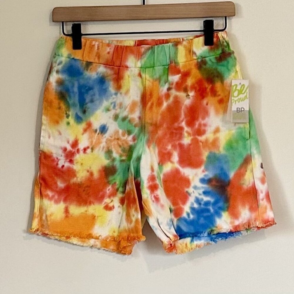 NWT BP by Nordstrom Elastic Waist Multicolor Tie Dye Cutoff Shorts - Size: XXS